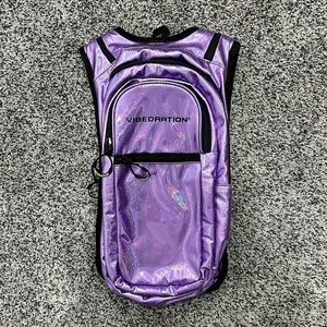 Vibedration Purple Holographic Hydration Backpack + 2L Bladder + new mouth piece